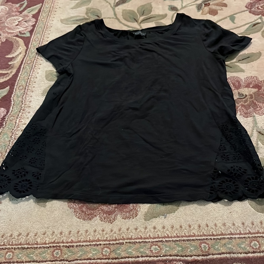 Sanctuary black eyelet top